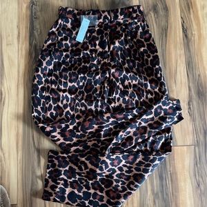 J. Crew cheetah color silky pants! Size 0. New!